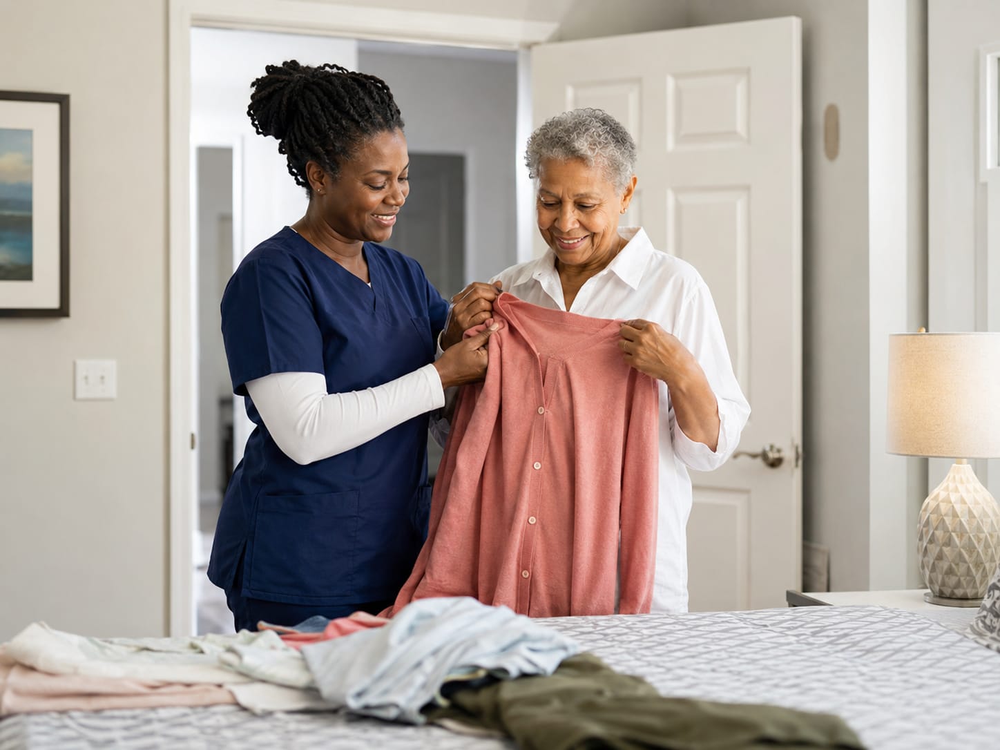 Personal care alternative caregiver providing assistance with daily living activities
